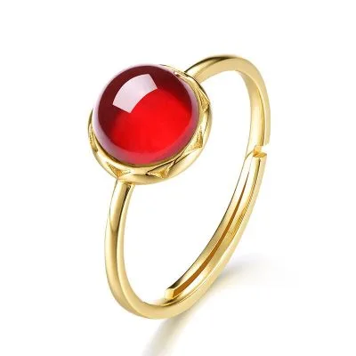 Nhẫn bạc nữ mạ vàng đính đá Garnet Cupid LILI_597751_1