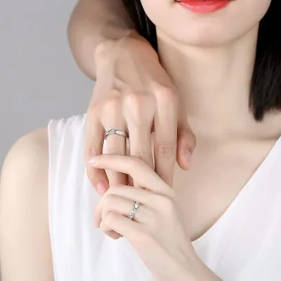 Nhẫn đôi Bạc 2 Nửa Trái Tim Forever Love LILI 834822 3