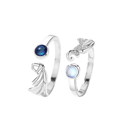 Nhẫn đôi Bạc Dạng Mở Thiên Thần ác Quỷ LILI 377628 5