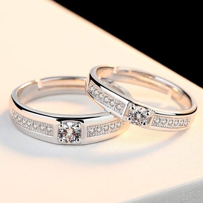 Nhẫn đôi bạc đính đá CZ Infinity Love LILI_524371_1
