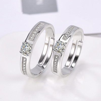 Nhẫn đôi bạc đính đá CZ Infinity Love LILI_524371_2