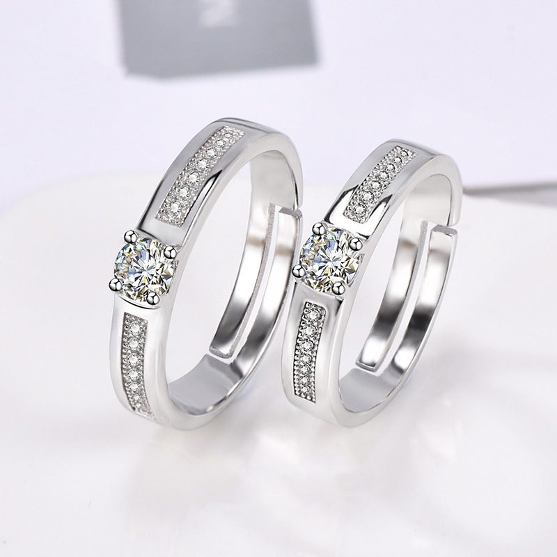 Nhẫn đôi Bạc đính đá CZ Infinity Love LILI 524371 2