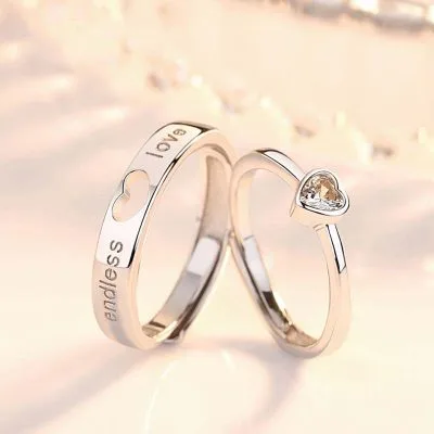 Nhẫn đôi Bạc đính đá CZ Hình Trái Tim LILI 349761 10