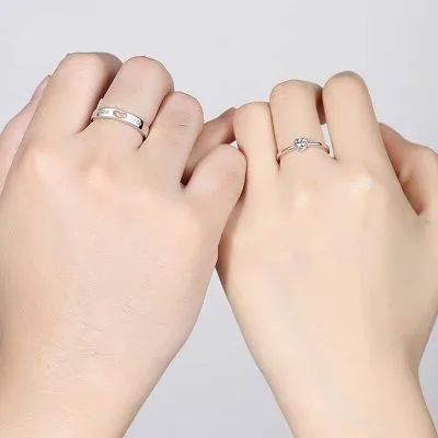 Nhẫn đôi Bạc đính đá CZ Hình Trái Tim LILI 349761 11