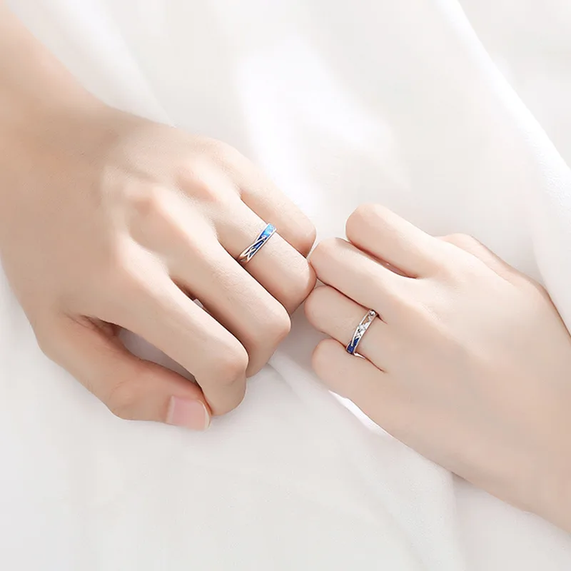 Nhẫn đôi Bạc đính đá CZ Mưa Sao Băng Tình Yêu LILI 683215 12