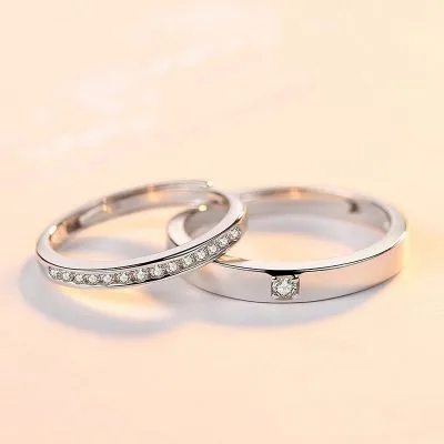 Nhẫn đôi bạc khắc tên chữ theo yêu cầu đính đá CZ Couple BFF I Miss U LILI_777874_10