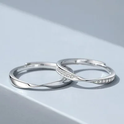 Nhẫn đôi Bạc Khắc Tên Chữ Theo Yêu Cầu đính đá CZ Vô Cực Couple LILI 163118 10