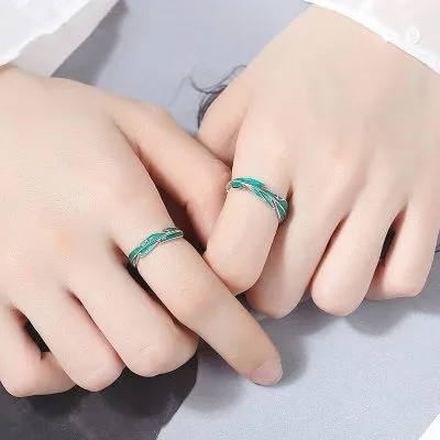 Nhẫn đôi Bạc Lá Cây Hồng LILI 666129 13