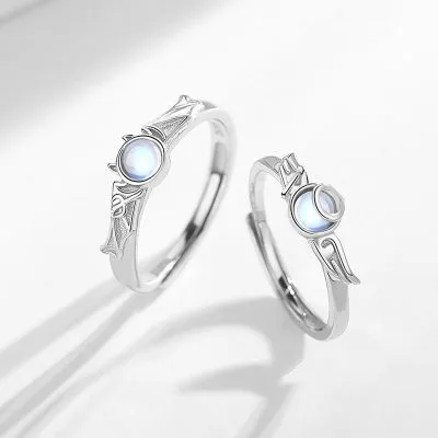 Nhẫn đôi bạc mạ bạch kim thiên thần và ác quỷ Steel Heart LILI_137232_10