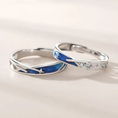 Nhẫn đôi Bạc Mưa Sao Băng Tình Yêu LILI 683215 1