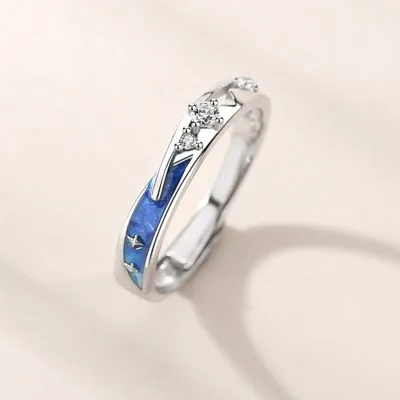 Nhẫn đôi Bạc Mưa Sao Băng Tình Yêu LILI 683215 6