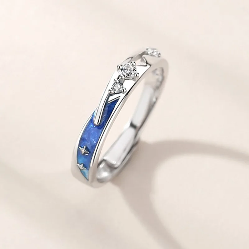 Nhẫn đôi Bạc Mưa Sao Băng Tình Yêu LILI 683215 6