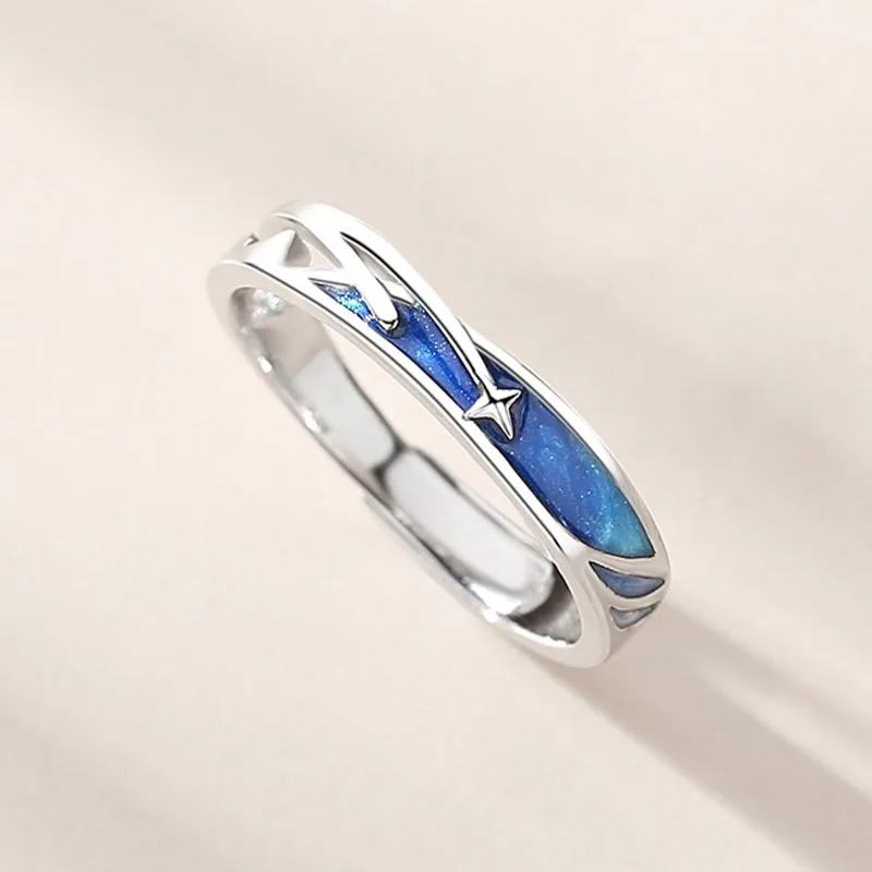 Nhẫn đôi Bạc Mưa Sao Băng Tình Yêu LILI 683215 7