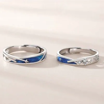 Nhẫn đôi Bạc Mưa Sao Băng Tình Yêu LILI 683215 8