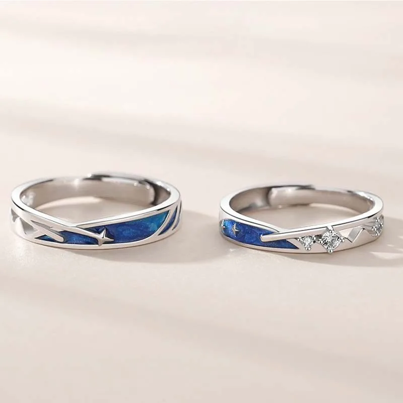Nhẫn đôi Bạc Mưa Sao Băng Tình Yêu LILI 683215 8