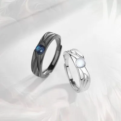 Nhẫn đôi Bạc Thiên Thần ác Quỷ đính đá CZ LILI 391854 1
