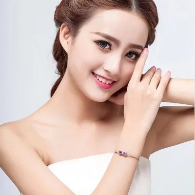 Vòng Tay Bạc Nữ Mạ Bạch Kim đính đá CZ Hình Trái Tim LILI 339598 13