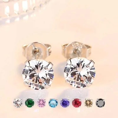 Bông Tai Bạc Nụ đá CZ Cao Cấp MIỄN PHÍ LILI 892741 31