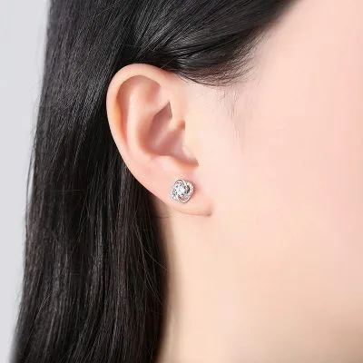 Bông tai bạc nữ đính đá CZ cỏ 4 lá LILI_453329_4