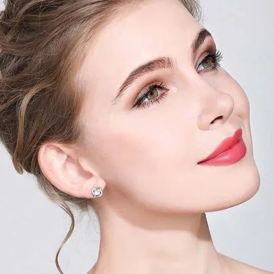 Bông tai bạc nữ đính đá CZ cỏ 4 lá LILI_453329_9