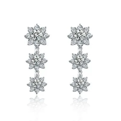 Bông tai bạc nữ mạ vàng đính đá CZ hình hoa hồng LILI_126482_22