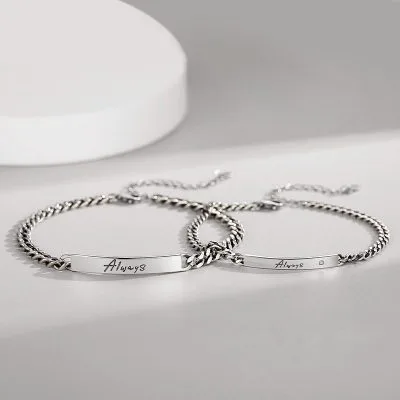 Lắc tay bạc cặp đôi tình yêu tình bạn bff best friend Always LILI_161247_4