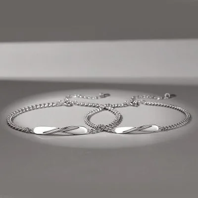 Lắc tay bạc cặp đôi tình yêu tình bạn vĩnh cửu Forever LILI_818622_1