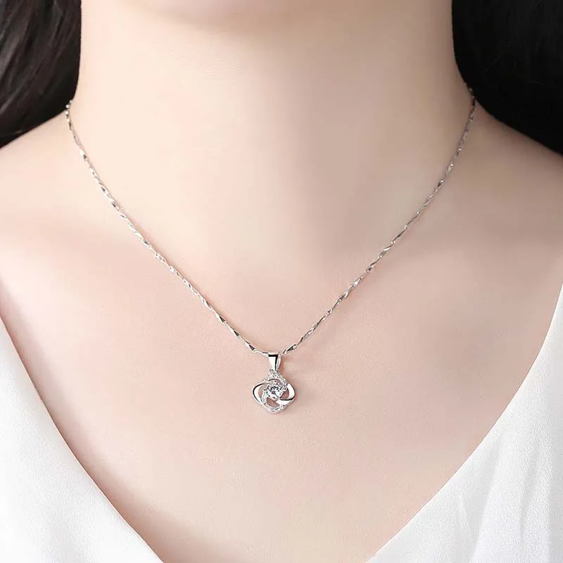 Mặt dây chuyền bạc nữ đính đá CZ cỏ 4 lá LILI_426865_4