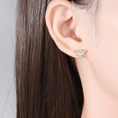 Bông Tai Bạc Nữ đính đá CZ Ong Mật Xinh Xắn LILI 457376 8