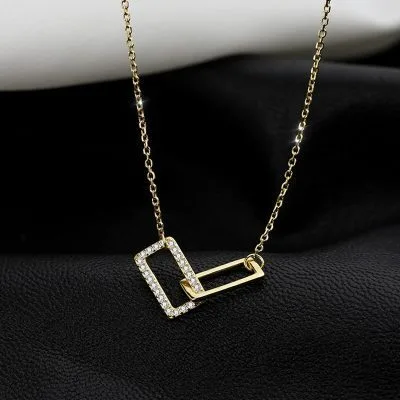 Dây chuyền bạc nữ đính đá CZ đan nhau Kane LILI_563477_3