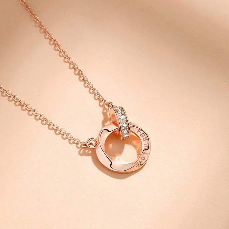 Dây chuyền bạc nữ đính đá CZ dạng nhẫn đôi Fall In Love LILI_748855_5