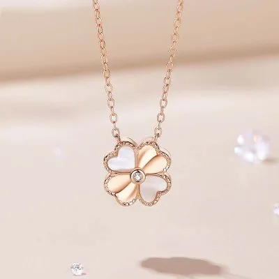 Dây chuyền bạc nữ đính kim cương tự nhiêu cỏ 4 lá LILI_832459_1