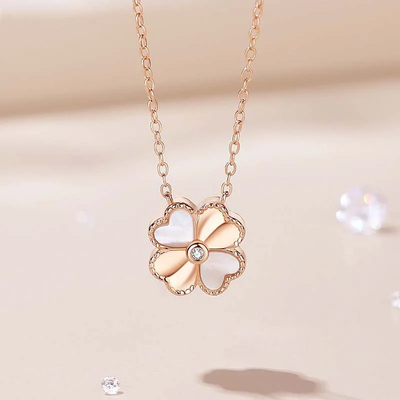 Dây chuyền bạc nữ đính kim cương tự nhiêu cỏ 4 lá LILI_832459_1