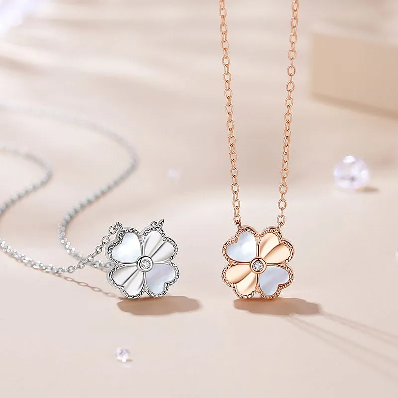 Dây chuyền bạc nữ đính kim cương tự nhiêu cỏ 4 lá LILI_832459_2