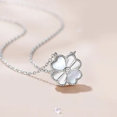 Dây chuyền bạc nữ đính kim cương tự nhiêu cỏ 4 lá LILI_832459_4