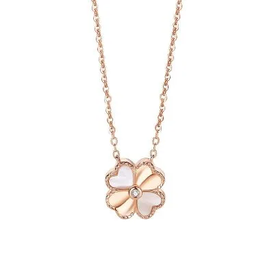 Dây chuyền bạc nữ đính kim cương tự nhiêu cỏ 4 lá LILI_832459_6