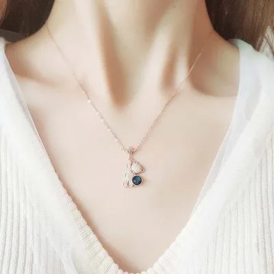 Dây chuyền bạc nữ đính pha lê Aurora, CZ gấu Cute LILI_867868_6
