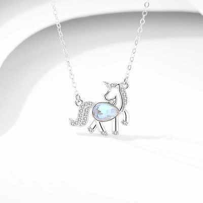 Dây chuyền bạc nữ đính pha lê Aurora hình kỳ lân Unicorn LILI_697771_1
