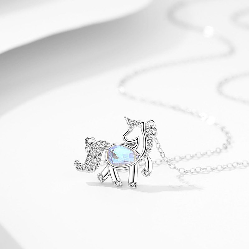 Dây chuyền bạc nữ đính pha lê Aurora hình kỳ lân Unicorn LILI_697771_3