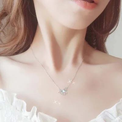 Dây chuyền bạc nữ đính pha lê Aurora hình kỳ lân Unicorn LILI_697771_5