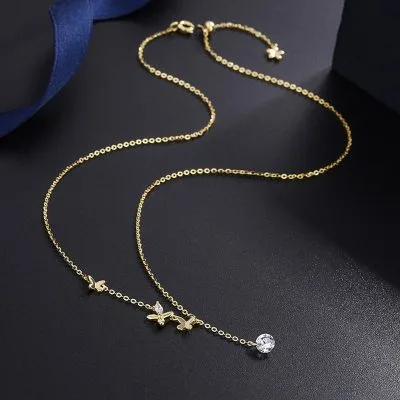 Dây chuyền bạc nữ đính pha lê CZ bướm xinh LILI_668226_4