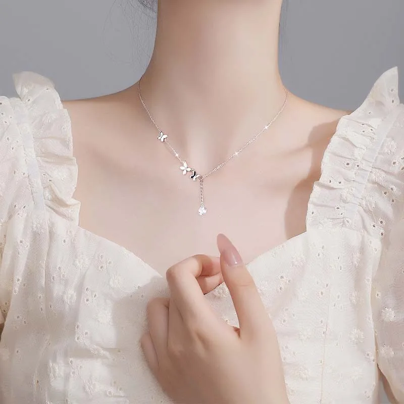Dây chuyền bạc nữ đính pha lê CZ bướm xinh LILI_668226_6