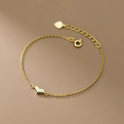 Lắc Tay Bạc Nữ Dạng Mảnh Hình Trái Tim LILI 626988 3