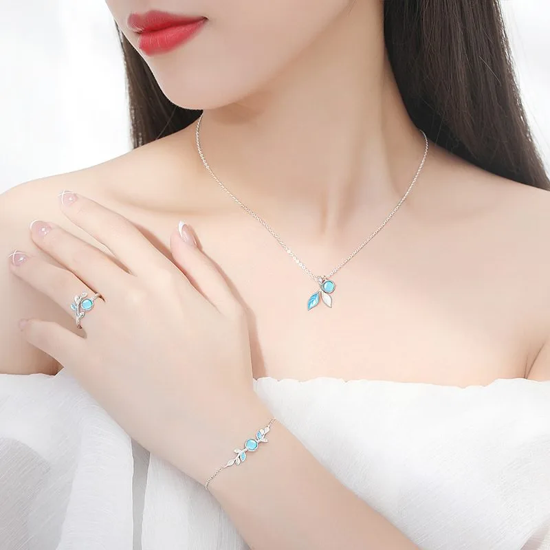 Lắc tay bạc nữ đính đá CZ hình cành lộc non LILI_247931_3