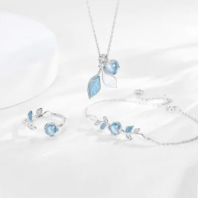 Lắc tay bạc nữ đính đá CZ hình cành lộc non LILI_247931_8