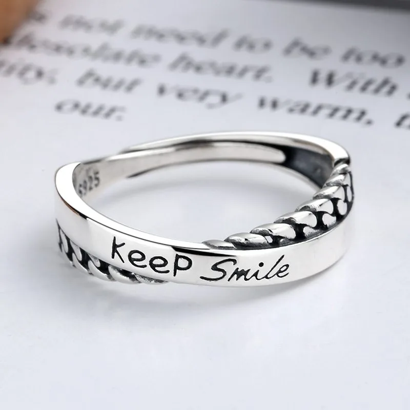 Nhẫn Bạc Nữ Dạng Vắt Chéo Keep Smile LILI 737285 2