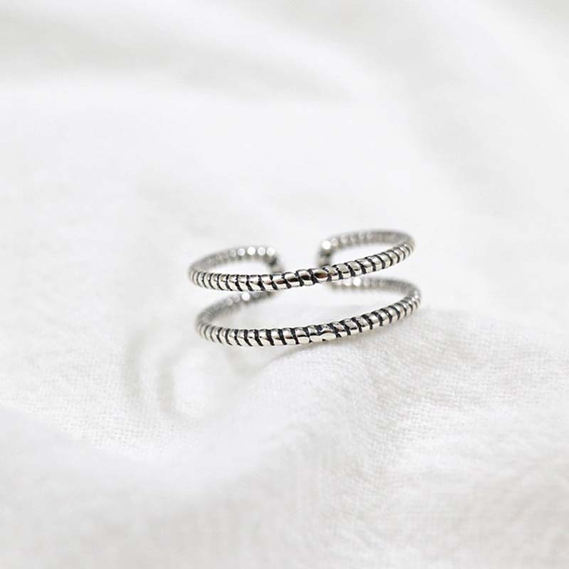 Nhẫn bạc nữ đơn giản 2 tầng dạng xoắn Shanley LILI_983154_2