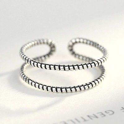 Nhẫn bạc nữ đơn giản 2 tầng dạng xoắn Shanley LILI_983154_4