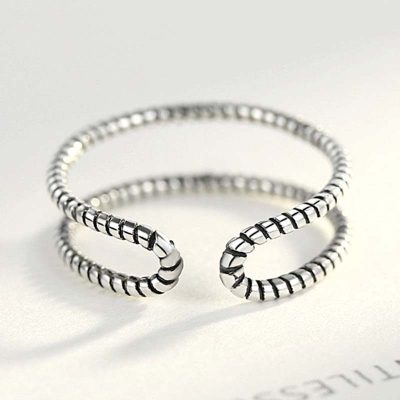 Nhẫn bạc nữ đơn giản 2 tầng dạng xoắn Shanley LILI_983154_7