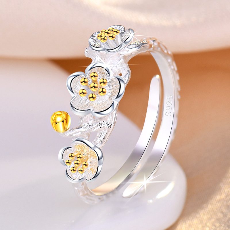 Nhẫn bạc nữ hình bông hoa mận LILI_593326_1